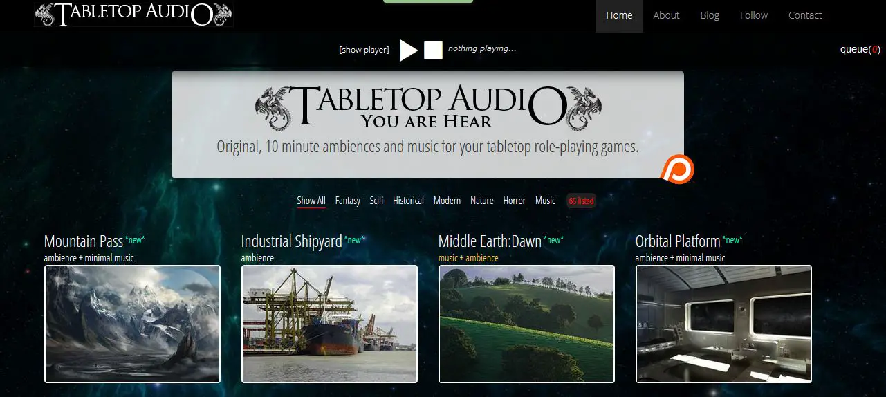 Schreibtipps: Tabletop Audio bietet Dir vielfältige Hintergrundmusik